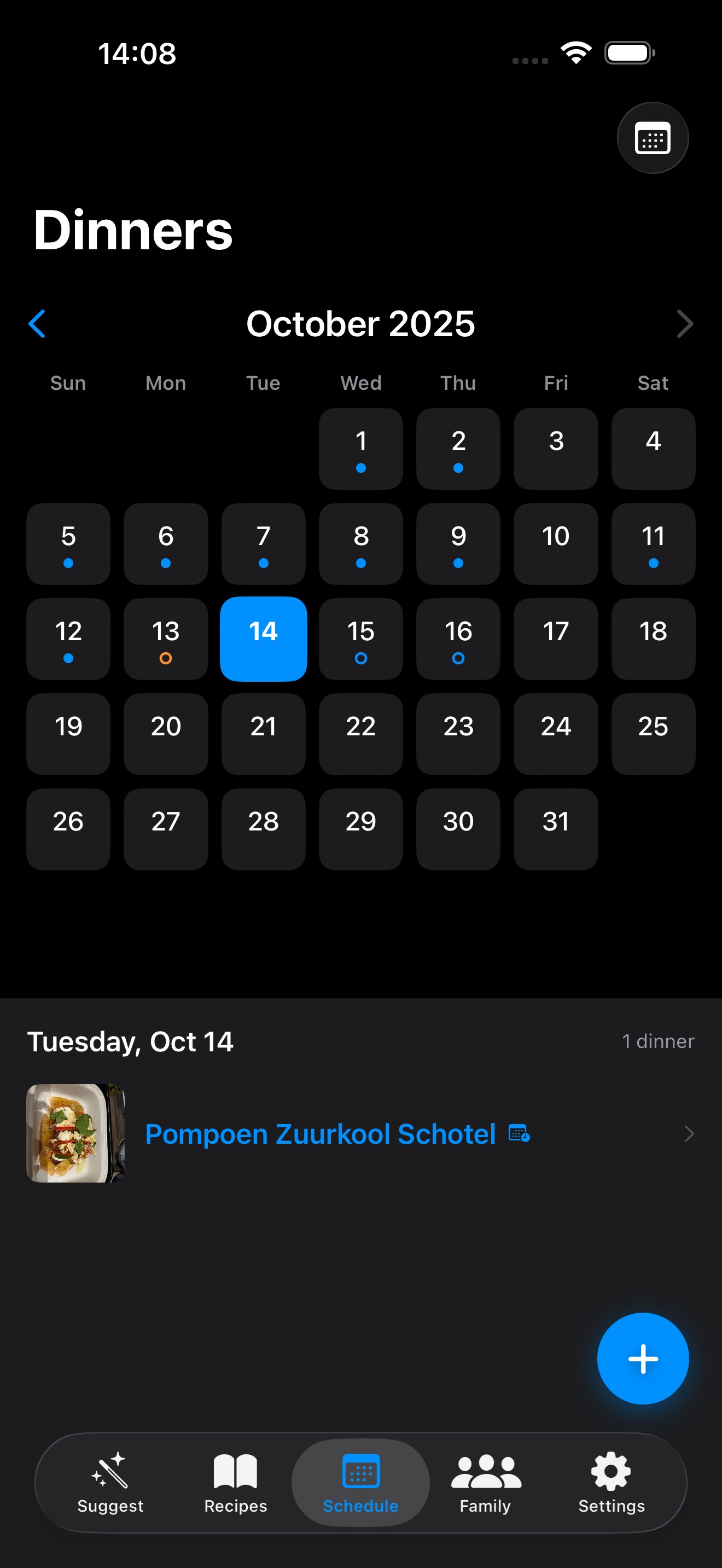 Calendar view